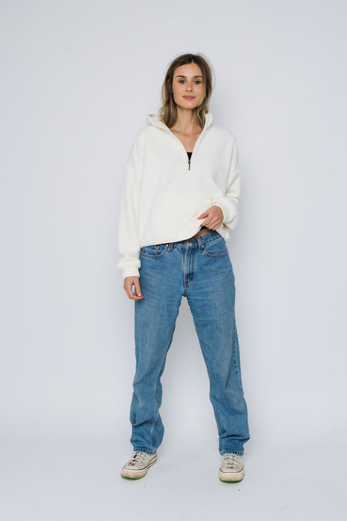 Quinn-Half Zip Sherpa Pullover